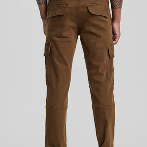 Brown Slim Fit Cargo Jeans