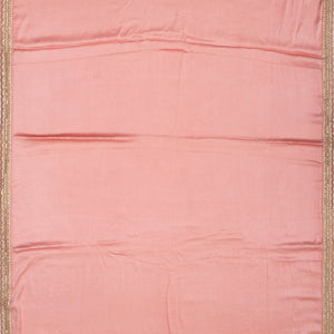 Bubblegum Pink Woven Banarasi Satin Saree With Embroidery