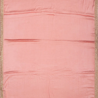 Bubblegum Pink Woven Banarasi Satin Saree With Embroidery