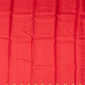 Crimson Handloom Kanchipuram Silk Saree With Temple Border