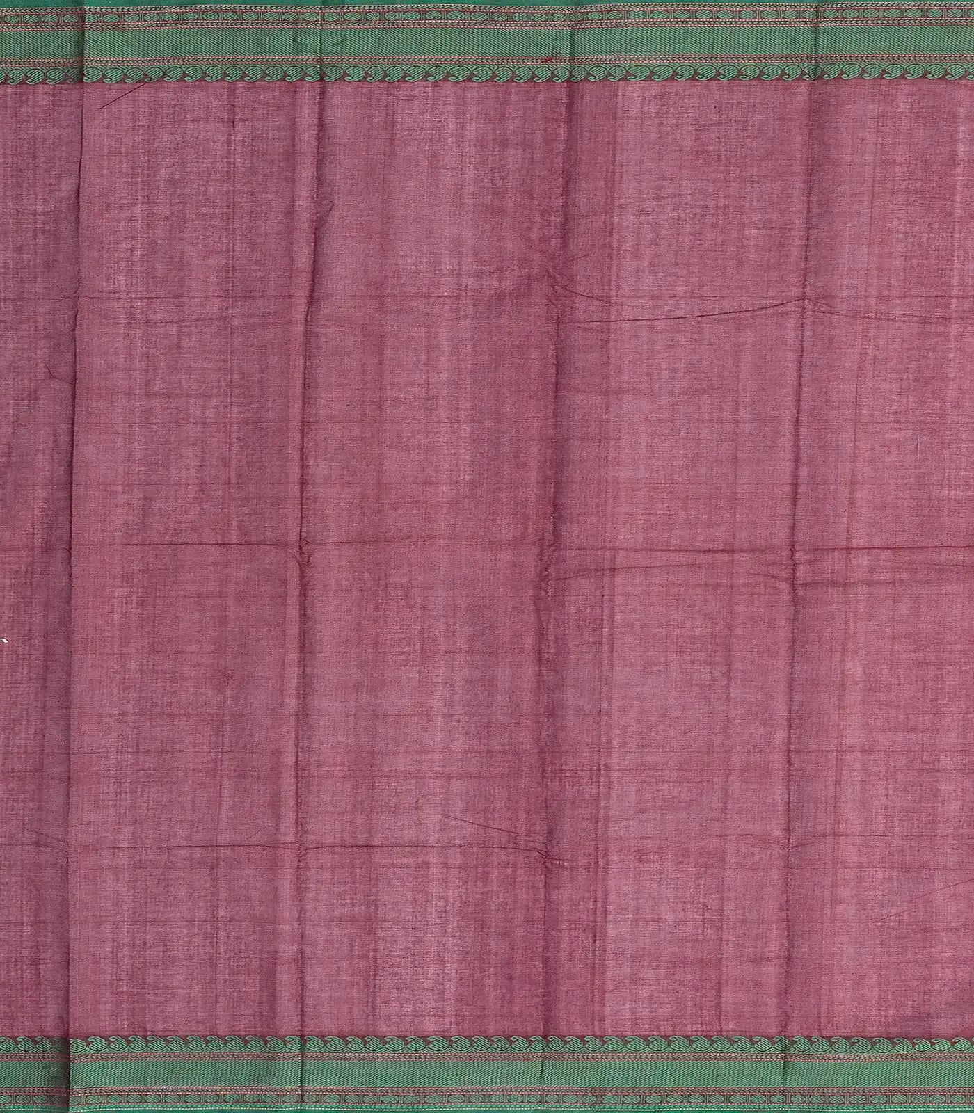 Burgundy Handloom Kanchi Cotton Saree With Diamond Motifs