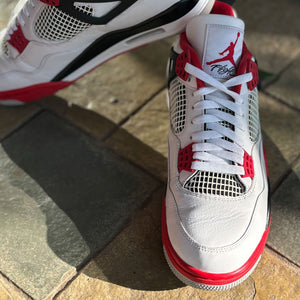 Nike Air Jordan 4 Retro White/Red Black-Tech Grey