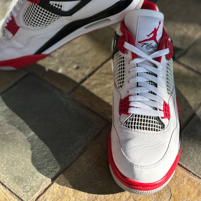 Nike Air Jordan 4 Retro White/Red Black-Tech Grey