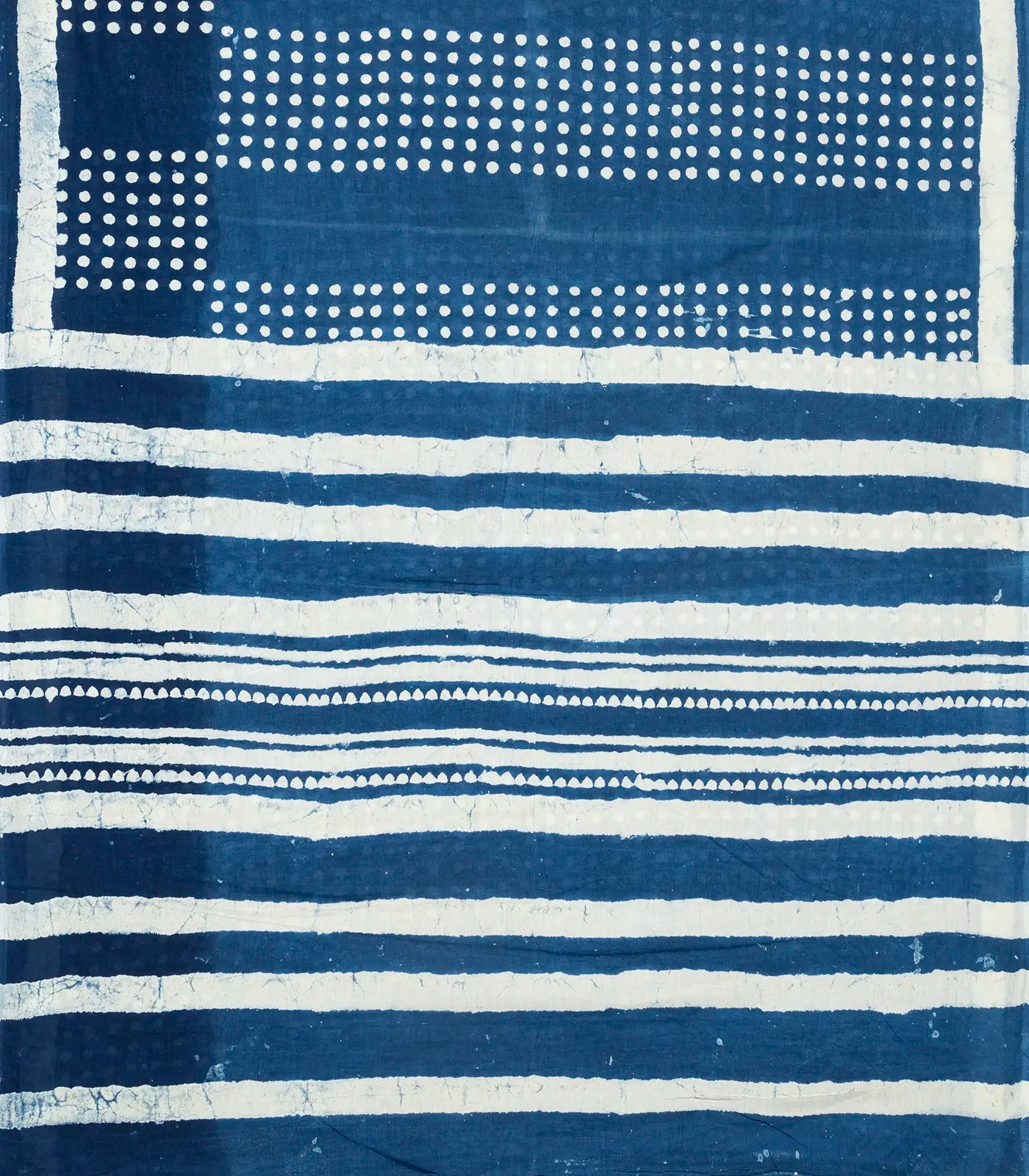 Indigo Jaipur Cotton Saree With With small printed polka dots across the saree