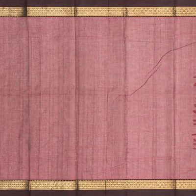 Dusty Pink Handloom Kanchi Cotton Saree With Horse Buttas