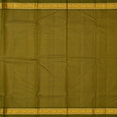 Light Green Handloom Kanchipuram Korvai Silk Saree With Stripes