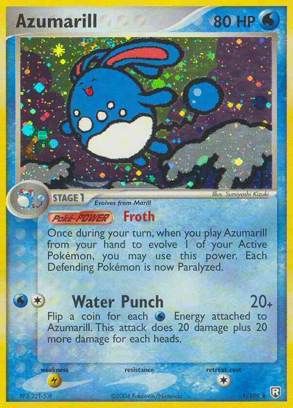 Azumarill - 1/109 - Rare Holo [ex7-1] [Reverse Holo]