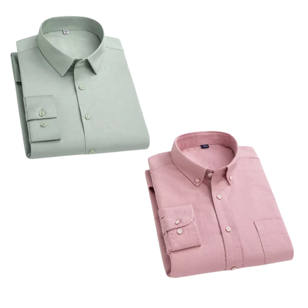 Combo of 2 Cotton Shirt for Man ( Pista and Pink )