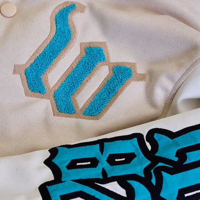 Legends Lost Soul Beige Varsity Jacket