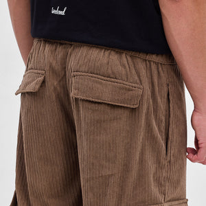 Brown Corduroy Baggy Fit Cargo
