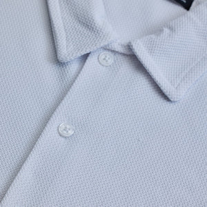 White Textured Polo T-Shirt