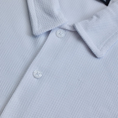 White Textured Polo T-Shirt