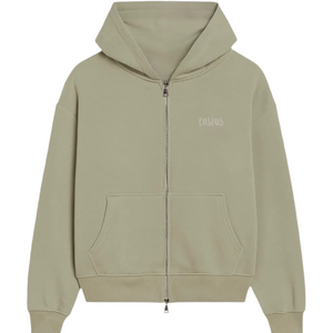 Coszus Embroidered Sage Zip-Up Hoodie