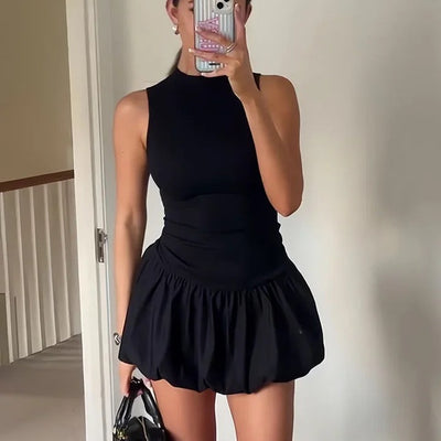 Cairo Statement Summer Dress in Black