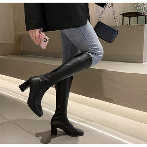 Drobe Premium Leather Boots with Heel