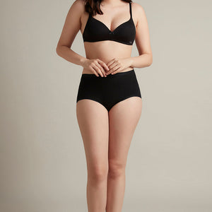 Smooth Style Padded Non-Wired Cotton Bra - Black