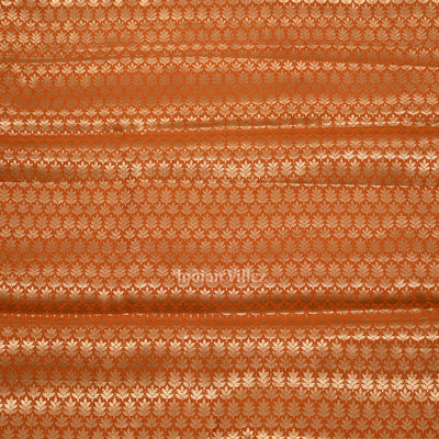 Orange Bandhini Work Pure Chiniya Silk Banarasi Saree