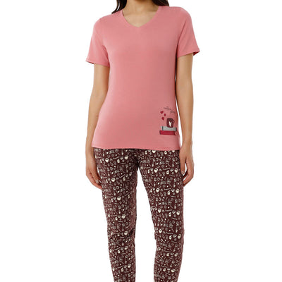 V-Neck Sleep Tee - Mauveglow