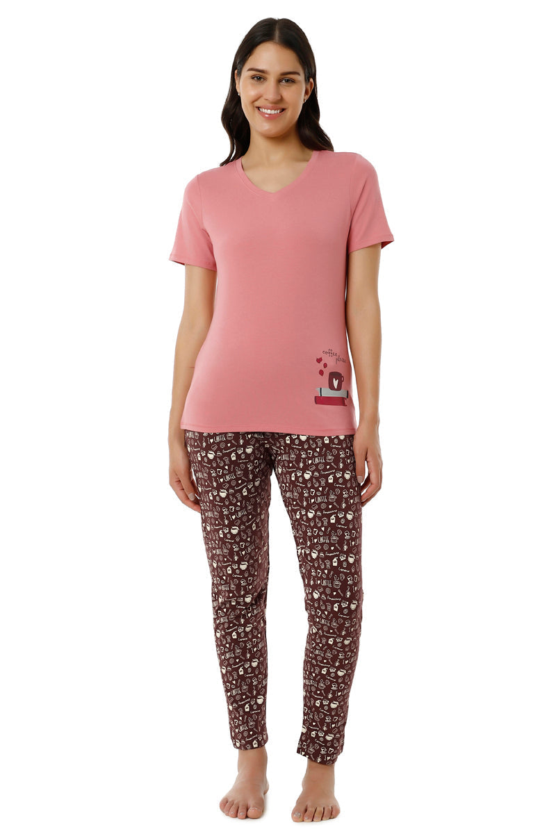 V-Neck Sleep Tee - Mauveglow