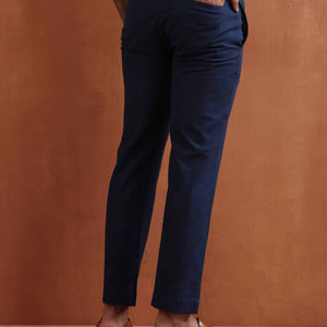 trueBrowns Men's Blue Cotton Twill Pants