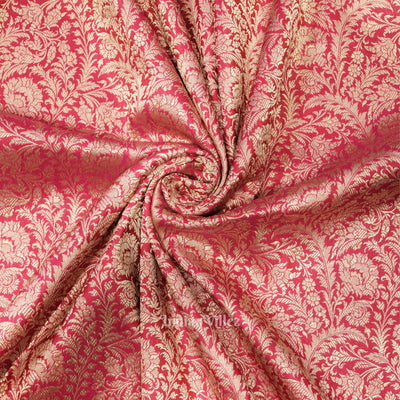 Pink Full body Brocade Banarasi katan Silk Saree