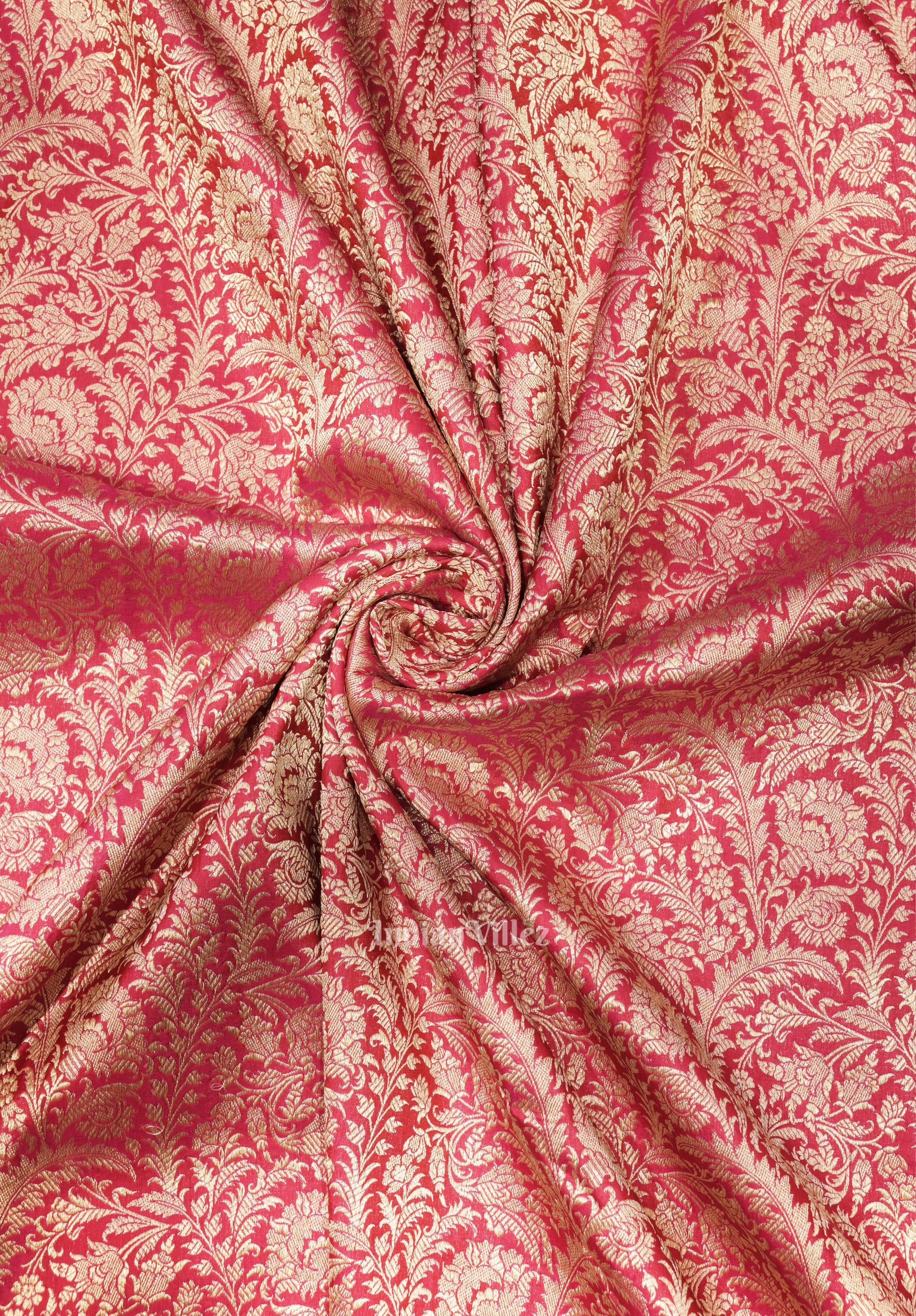 Pink Full body Brocade Banarasi katan Silk Saree