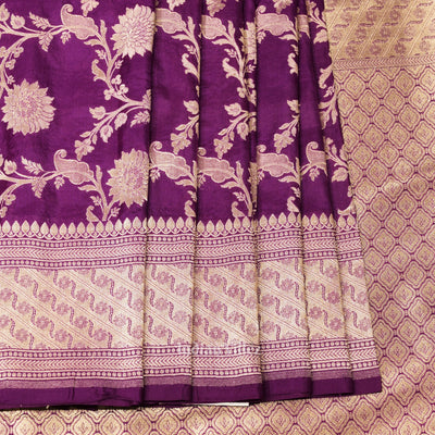 Purple Meenakari Banarasi Katan Silk Saree