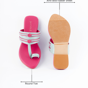 Mountbatten pink Kolha Flats