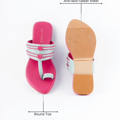 Mountbatten pink Kolha Flats