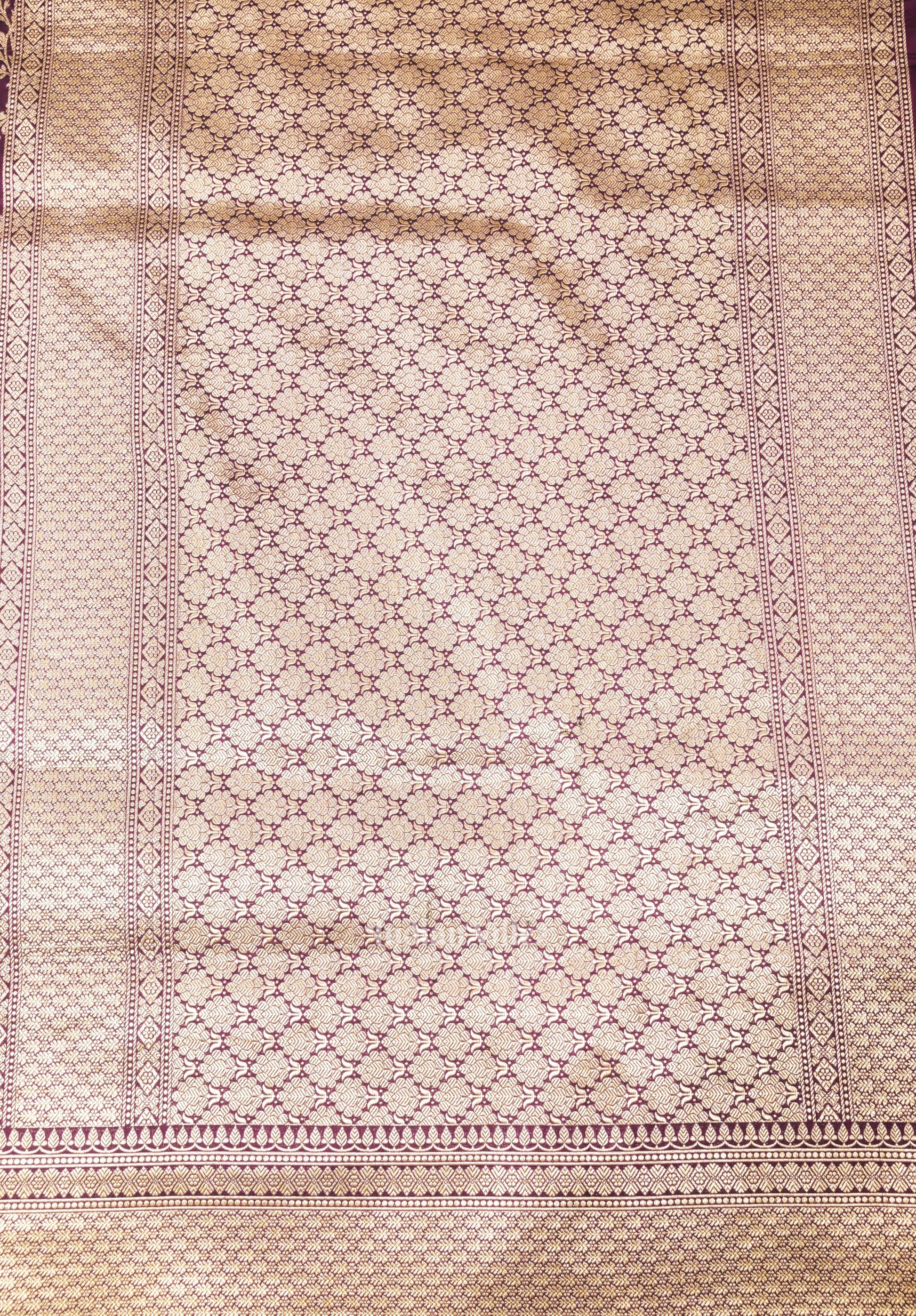 Magenta Meenakari Banarasi Katan Silk Saree