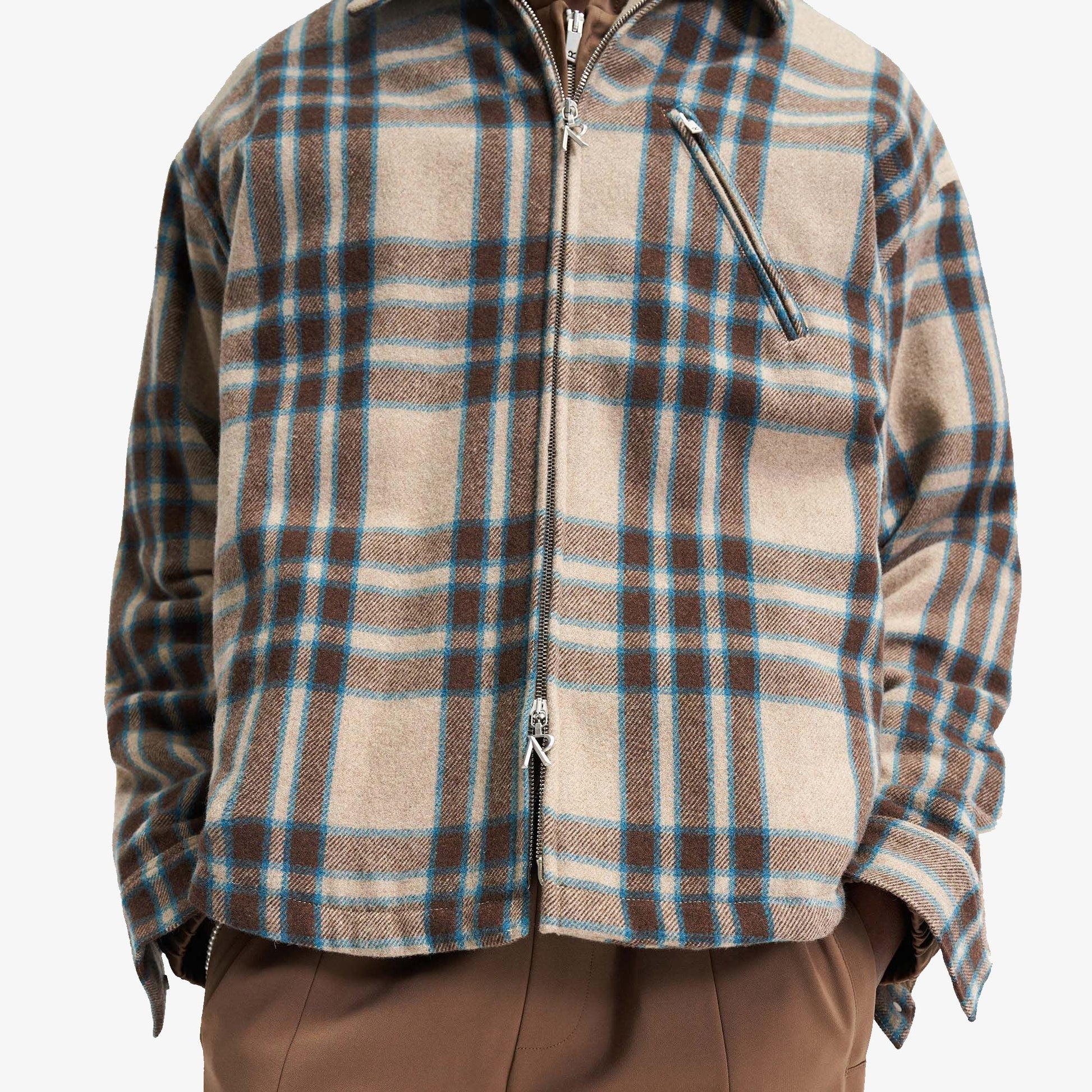 Represent | HEAVY ZIP OVERSHIRT  { BROWN CHECK
