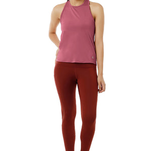 Flaunt Racerback Round Neck Tank Top - Heather Rose