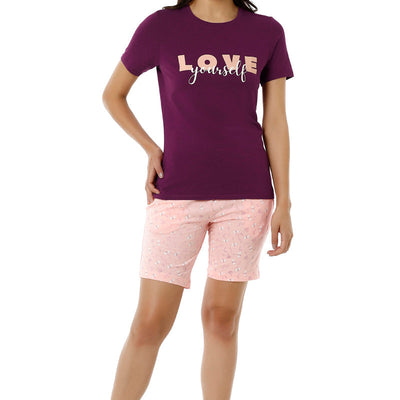 Scoop Neck Sleep Tee - Magenta Purple
