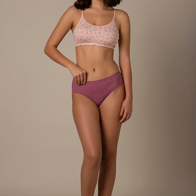 Daily Support Non Padded Non-Wired Cotton Bra - Pink Floral Print