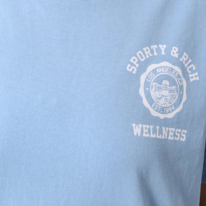 SPORTY & RICH | EMBLEM T-SHIRT { SKY BLUE/WHITE