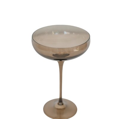 Estelle Colored Champagne Coupe Stemware - Set of 2 {Gray Smoke}