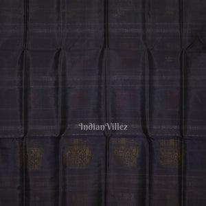 Onion Pink Black with Fish Motif Double Pallu Berhampuri Silk Saree