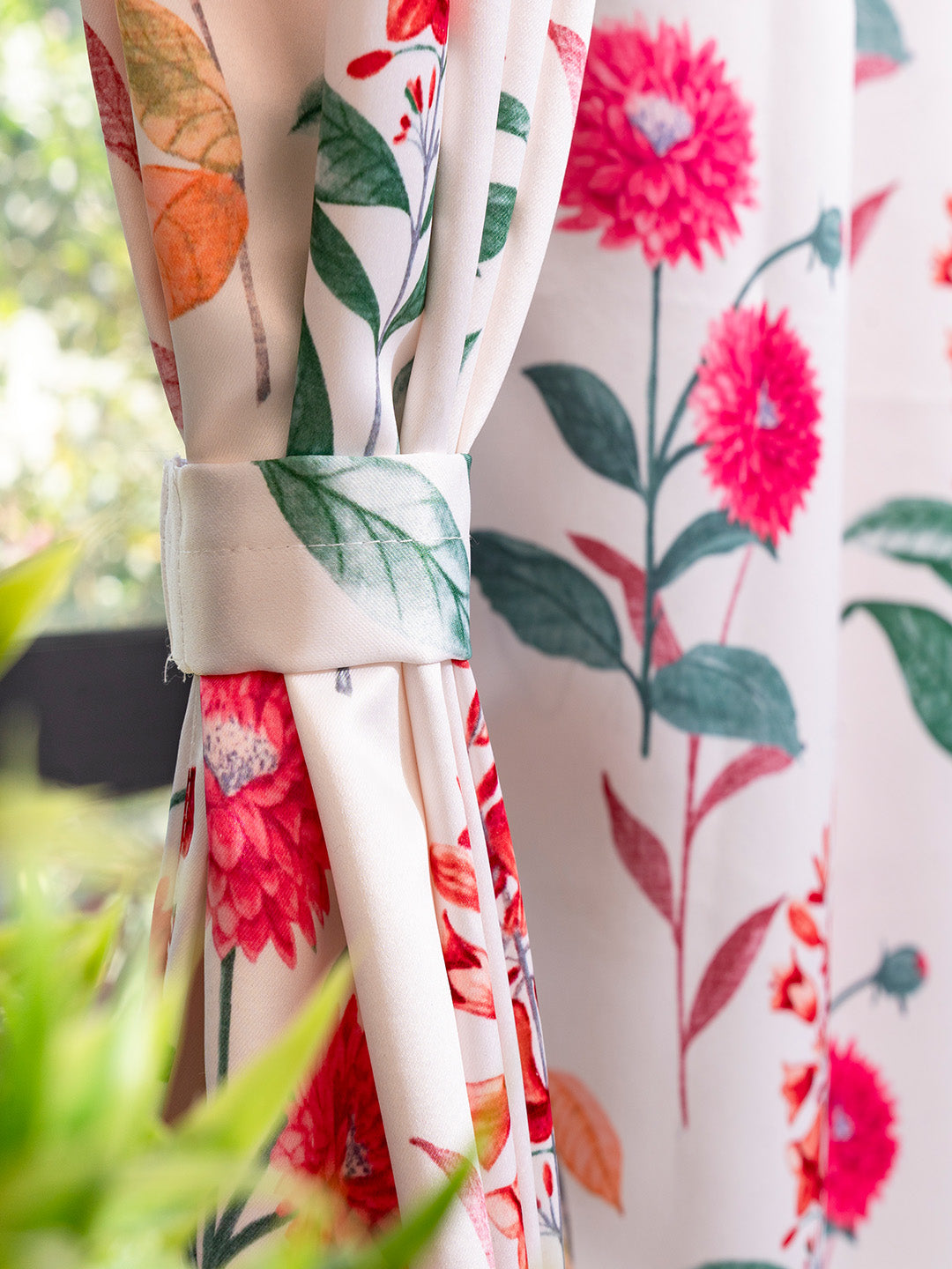 Blackout Curtains, Digital Printed Curtains, Pack of 2 Curtains - Cone Flower - Pink