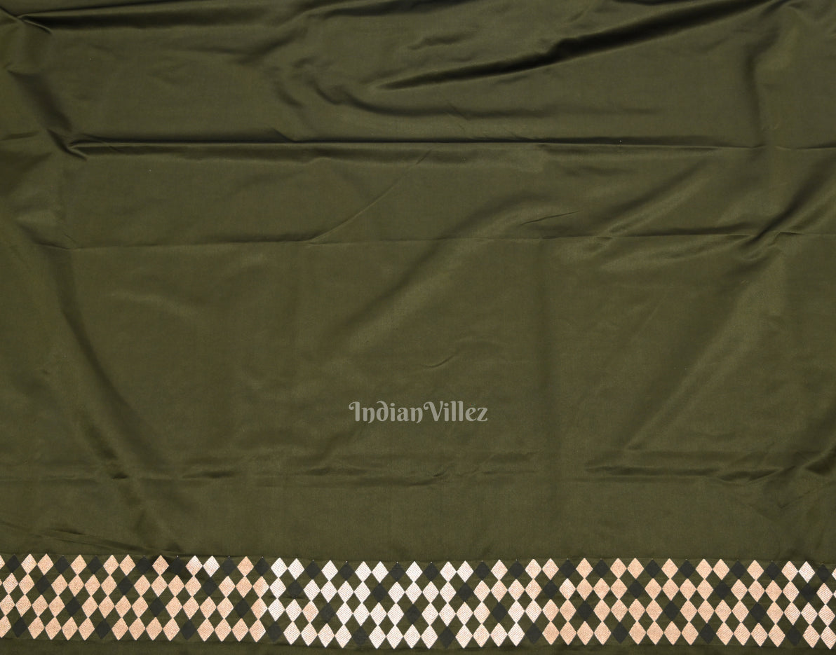 Teal Green Soft Pure Mashru Satin Silk Banarasi Saree