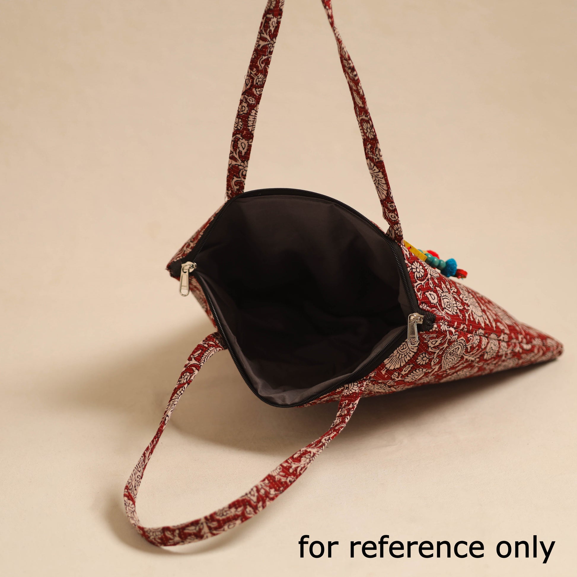 Black - Handcrafted Quilted Cotton Hand Bag 10