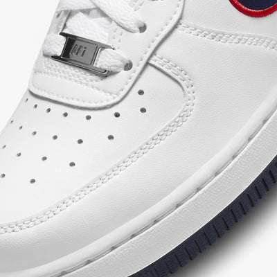 Nike | AIR FORCE 1 '07 { WHITE/OBSIDIAN-UNIVERSITY RED-WOLF GREY