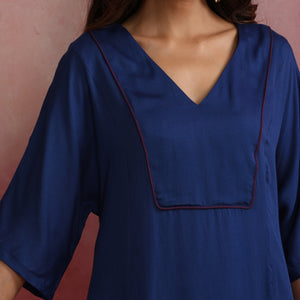 trueBrowns Blue Modal Kimono sleeve Kurta set