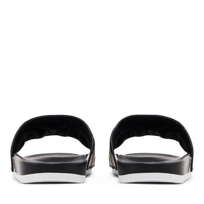 adidas Adilette Comfort Slides Print Core Black Cloud White