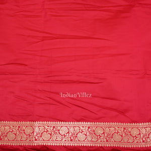 Exclusive Bridal Rose Pink Soft Pure Mashru Satin Silk Banarasi Saree