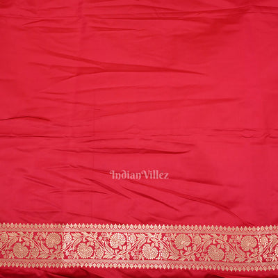 Exclusive Bridal Rose Pink Soft Pure Mashru Satin Silk Banarasi Saree