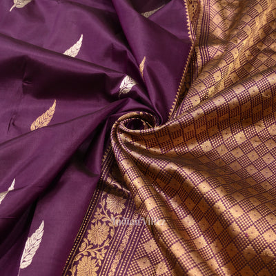Purple Designer Katan Banarasi Silk Saree