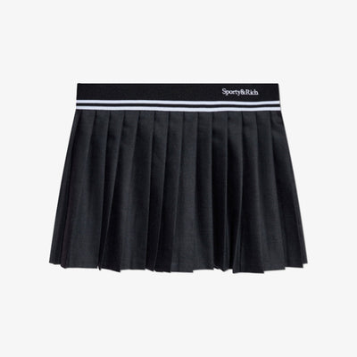 SPORTY & RICH | ABIGAIL WOOL PLEATED SKIRT { BLACK
