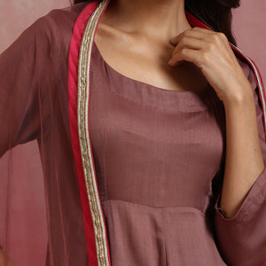 trueBrowns Brown Modal Anarkali Kurta Set