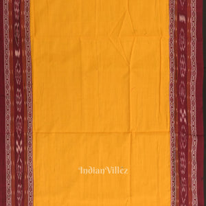 Maroon Yellow Odisha Ikat  Sambalpuri Dress Material & Dupatta