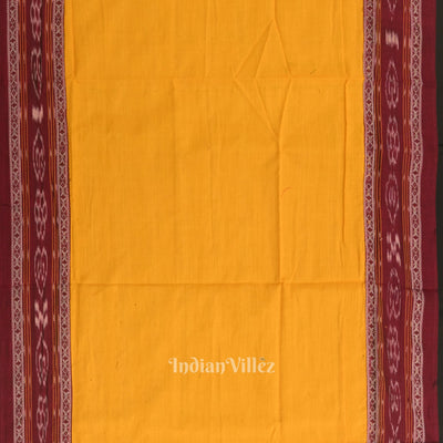Maroon Yellow Odisha Ikat  Sambalpuri Dress Material & Dupatta